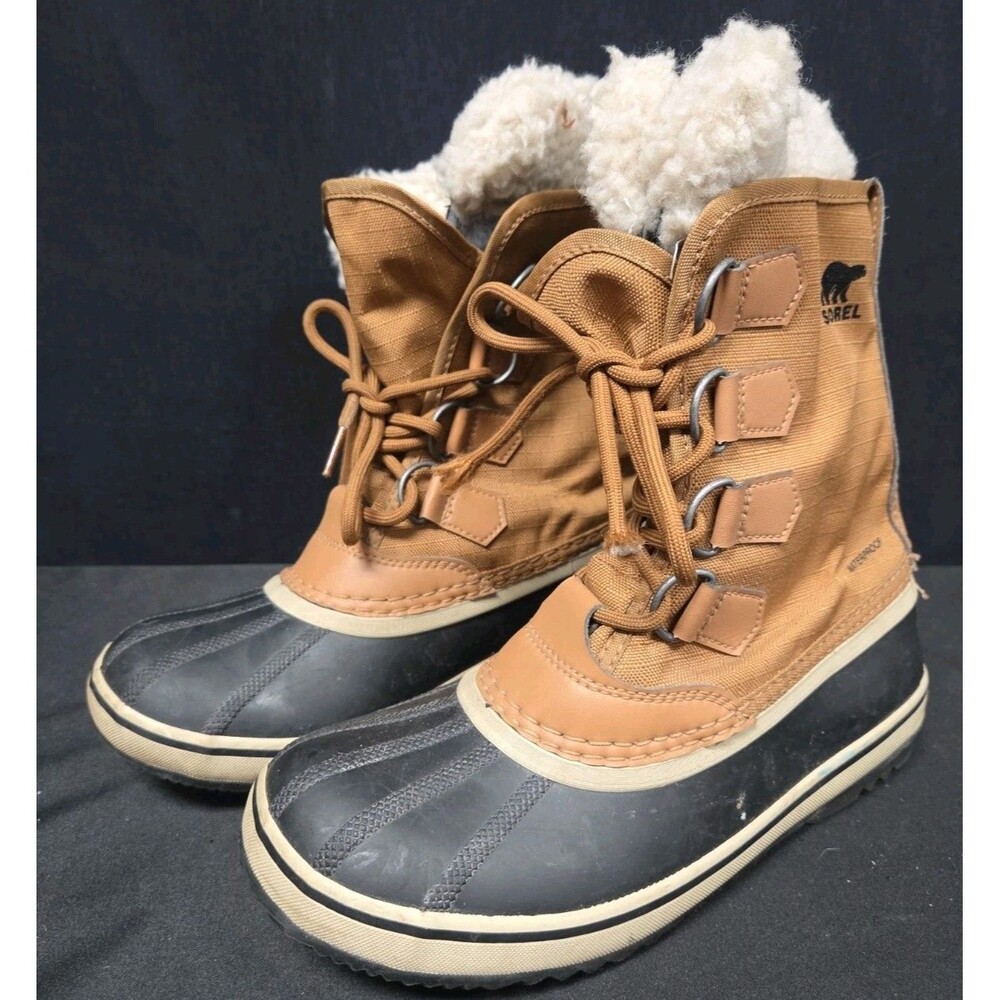 Sorel Camel Brown Winter Carnival Boot Recycled Insulated Waterproof Sz 8.5